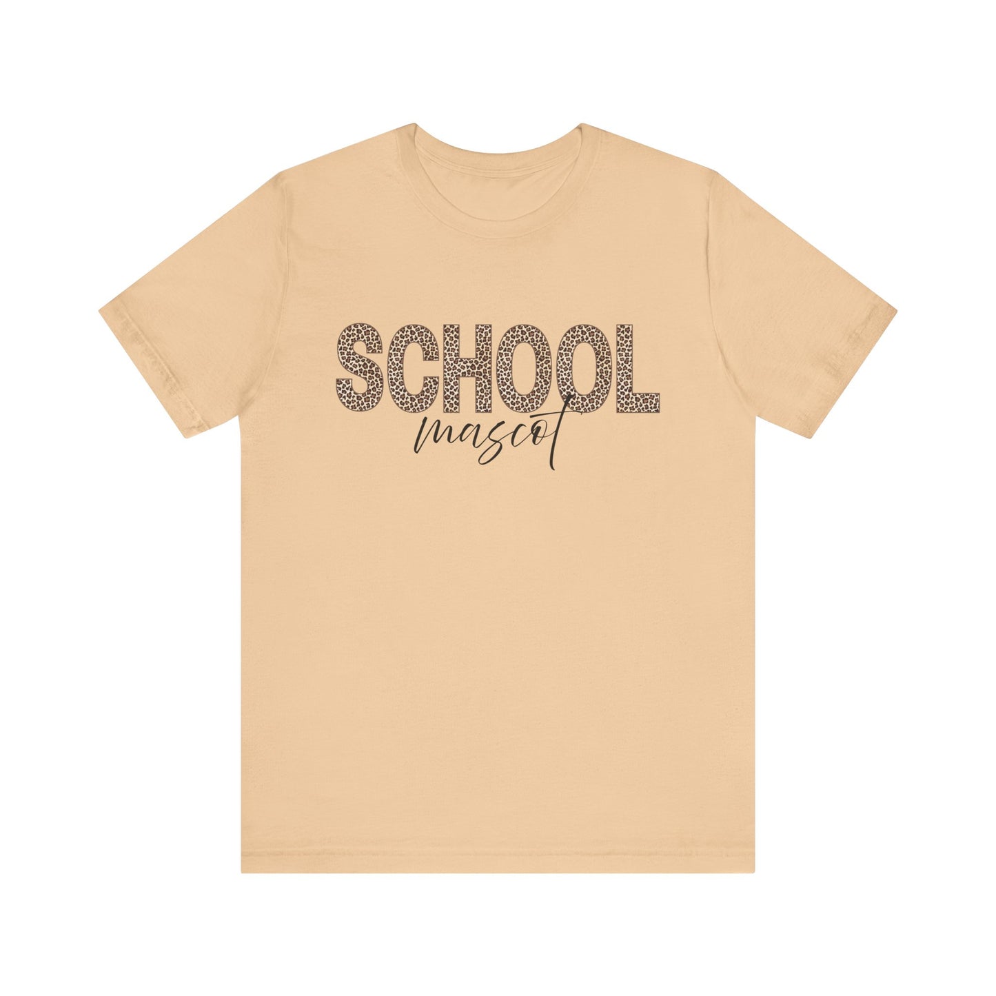 Leopard Custom School and Mascot School Spirit Tee | Unisex Short Sleeve T-Shirt for Back to School, Teachers, Students, Graduation, School Events