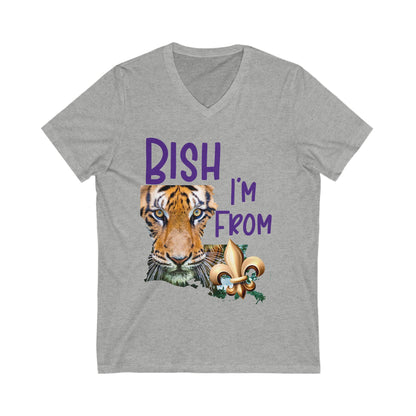 Vibrant Graphic Tee featuring 'BISH I'm FROM' with Tiger & Fleur-de-lis, Casual Wear,
