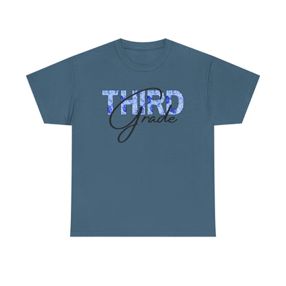 Third Grade Unisex Heavy Cotton Tee, Back to School Shirt, Teacher Gift, Kids Clothing, Classroom Style, Educational Apparel