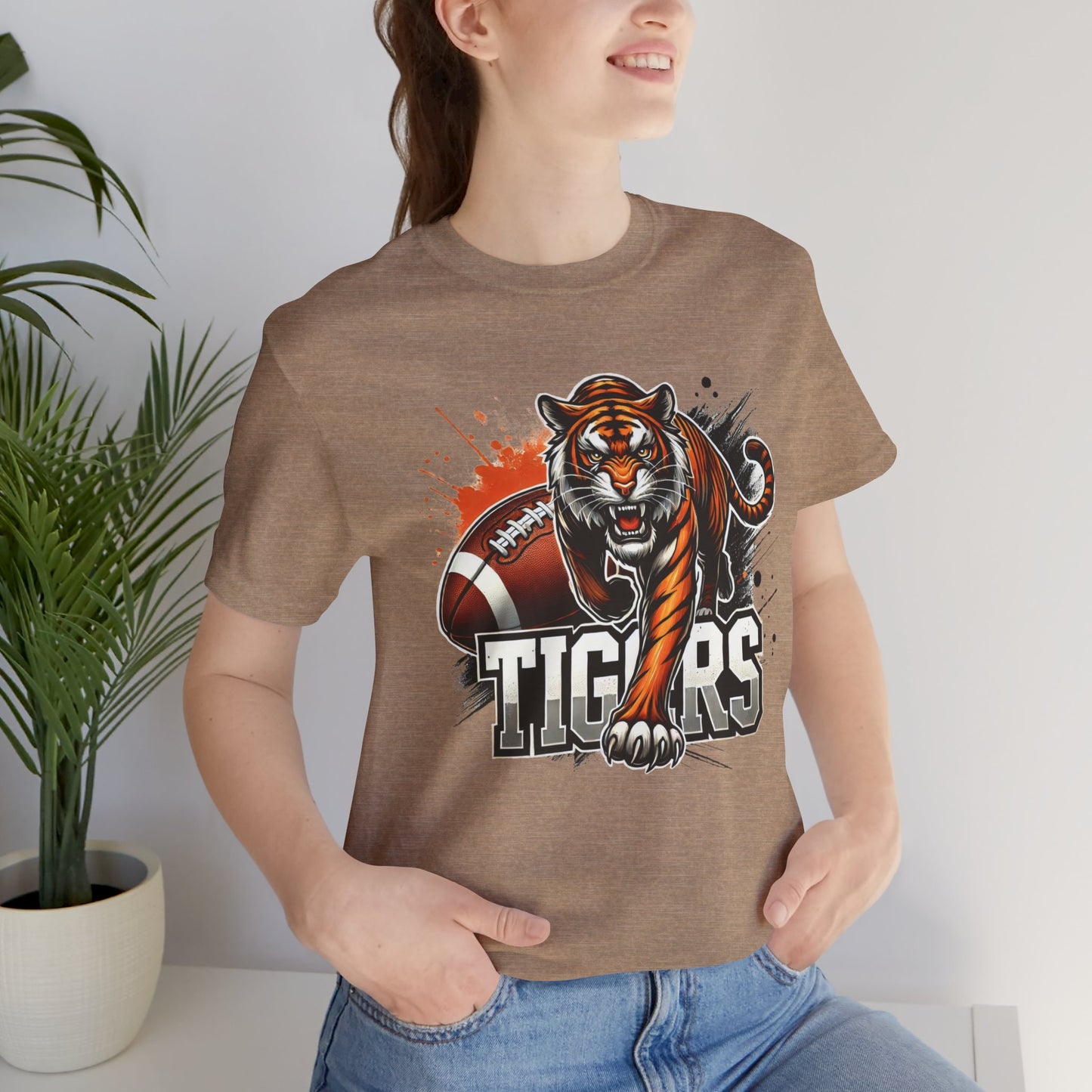Tigers Football Tee - Unisex Short Sleeve Shirt, Sports Fan