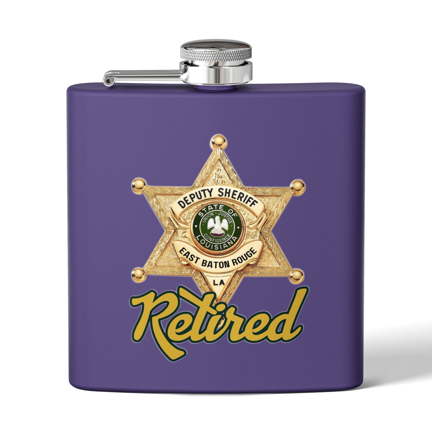 Retired Deputy Sheriff Flask, 6oz | Personalized Gift for Retirees, Law Enforcement, Hikers, Unique Party Favor, Custom Flask, [...]