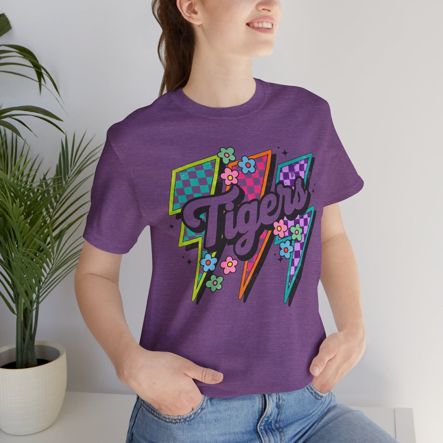 Colorful Tigers Retro, lightning, unisex, funky