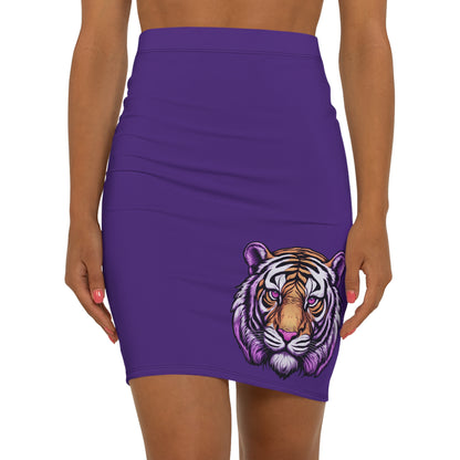 Purple Tiger Women's Pencil Skirt, Stylish Skirt for Office, Fun Night Out, Geaux LSU Tigers!