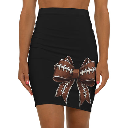 Black Football Bow Women's Pencil Skirt, Stylish Skirt Fun Night Out, Team Spirit! Game Day, homecoming