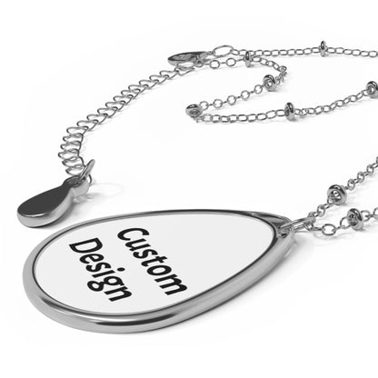 Personalized Oval Necklace, Custom Jewelry Gift, Elegant Pendant, Monogram Necklace, Mother's Day Gift, Anniversary Keepsake