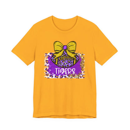 Tigers, Football, Animal Print, Glitter Bow, unisex tshirt tee