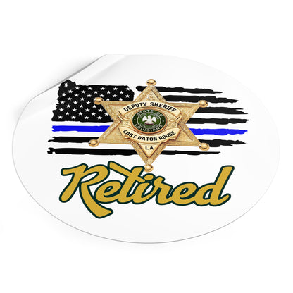 Retired Deputy Sheriff Vinyl Stickers, Police Retirement Gift, Law Enforcement Decor, Patriotic Stickers, First Responder Badge