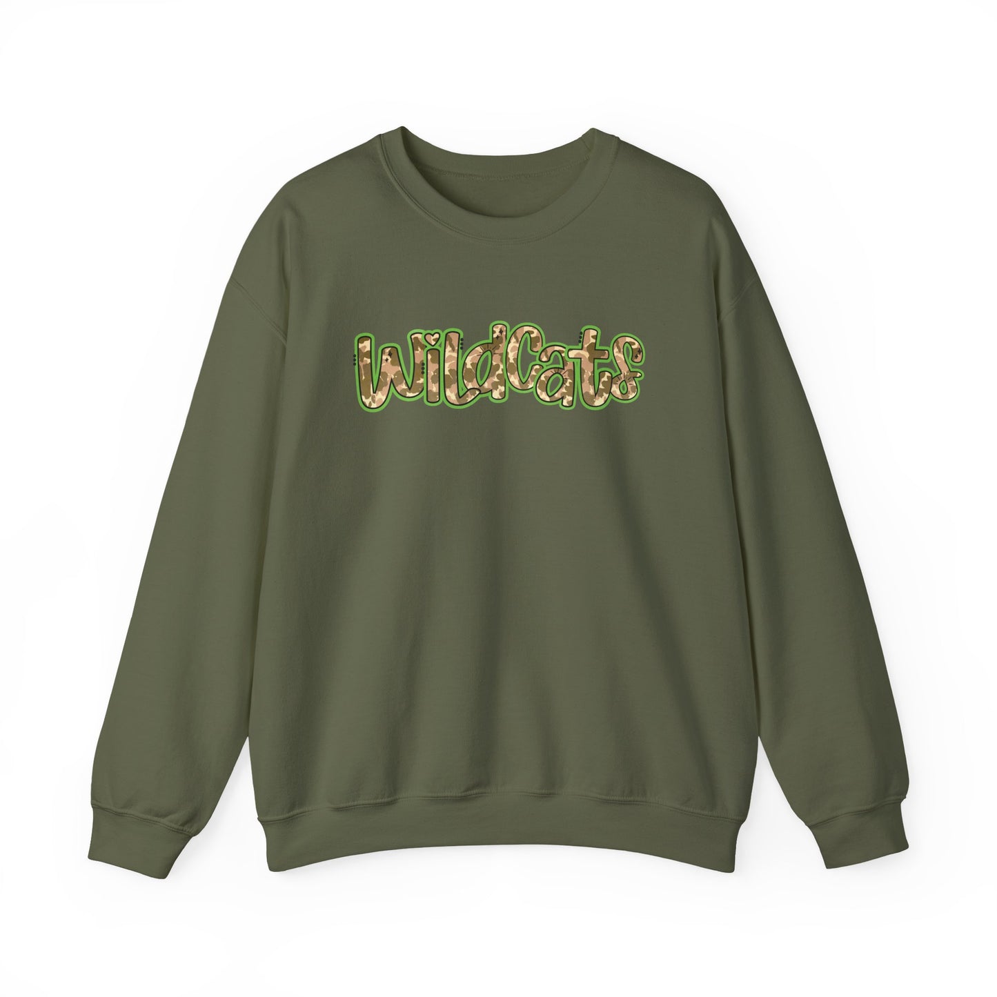 Wildcats Camo Crewneck Sweatshirt, Cozy Unisex Sweatshirt, Perfect Gift for Birthdays, Casual Wear, Wildcat Theme Apparel, Walker, La WHS, WJH