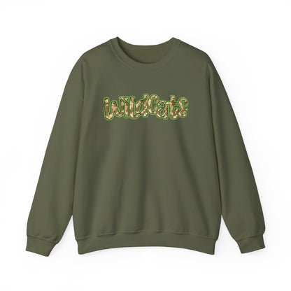 Wildcats Camo Crewneck Sweatshirt, Cozy Unisex Sweatshirt, Perfect Gift for Birthdays, Casual Wear, Wildcat Theme Apparel, Walker, La WHS, WJH