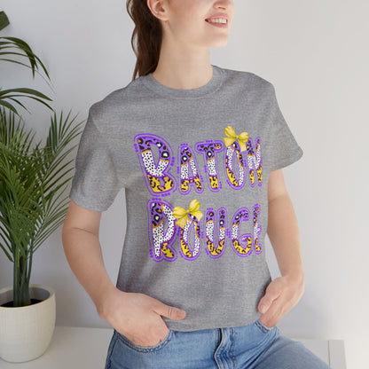 Baton Rouge Graphic Tee, Cute Font, Purple and Gold, LSU, Tigers, Football, Baseball, Team