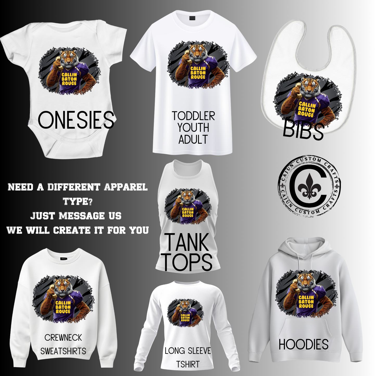 Callin Baton Rouge, Tiger using a phone design (our exclusive design!)