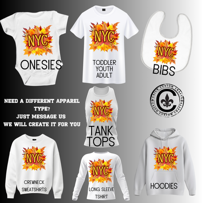 NYC Fall Leaves, Leaf Peeping  (our exclusive design!)