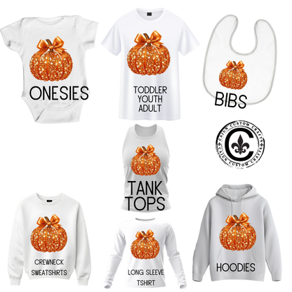 Orange, Glitter, Glitzy Pumpkin