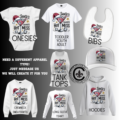 Santa's Favorite Hot Mess with alcohol Glass