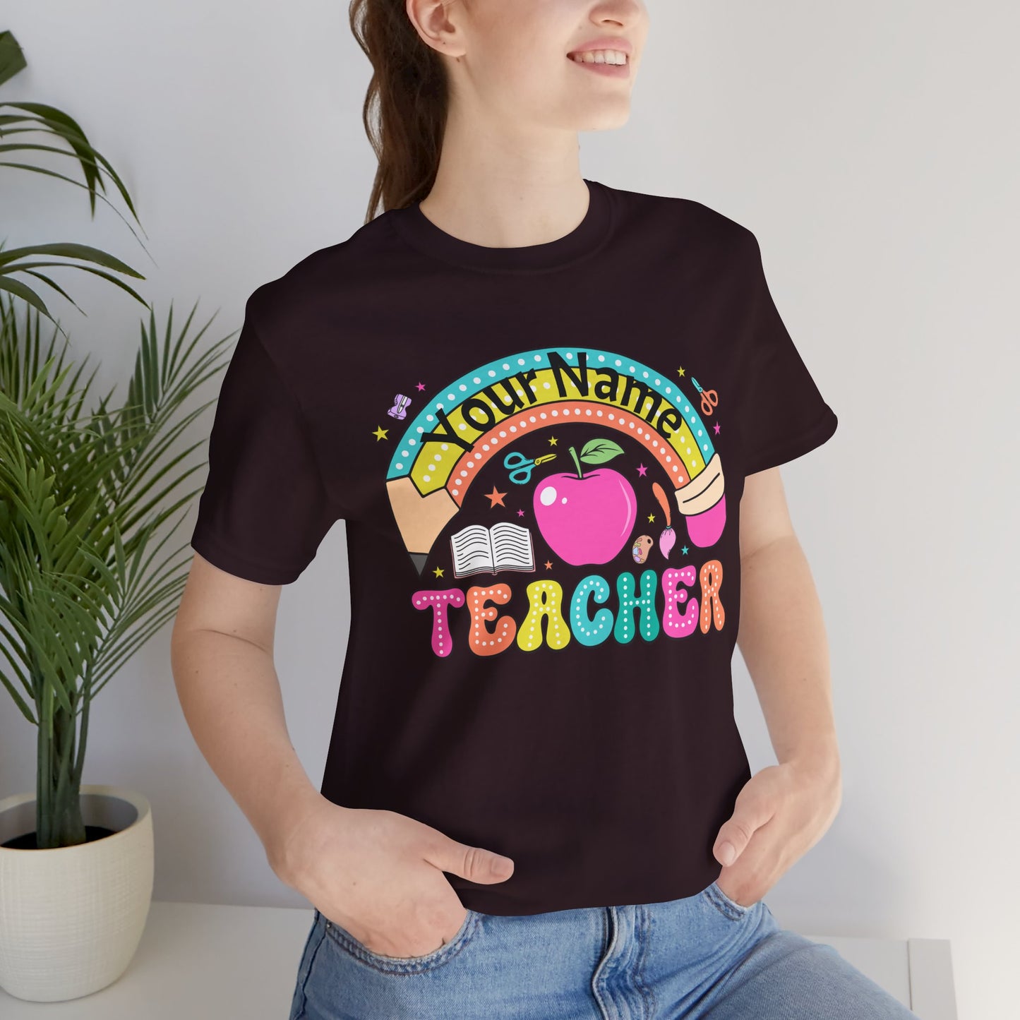 Personalized Teacher T-Shirt, Cute Teacher Gift, Back to School Shirt, Apparel, Custom Name Tee