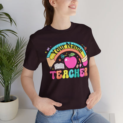 Personalized Teacher T-Shirt, Cute Teacher Gift, Back to School Shirt, Apparel, Custom Name Tee