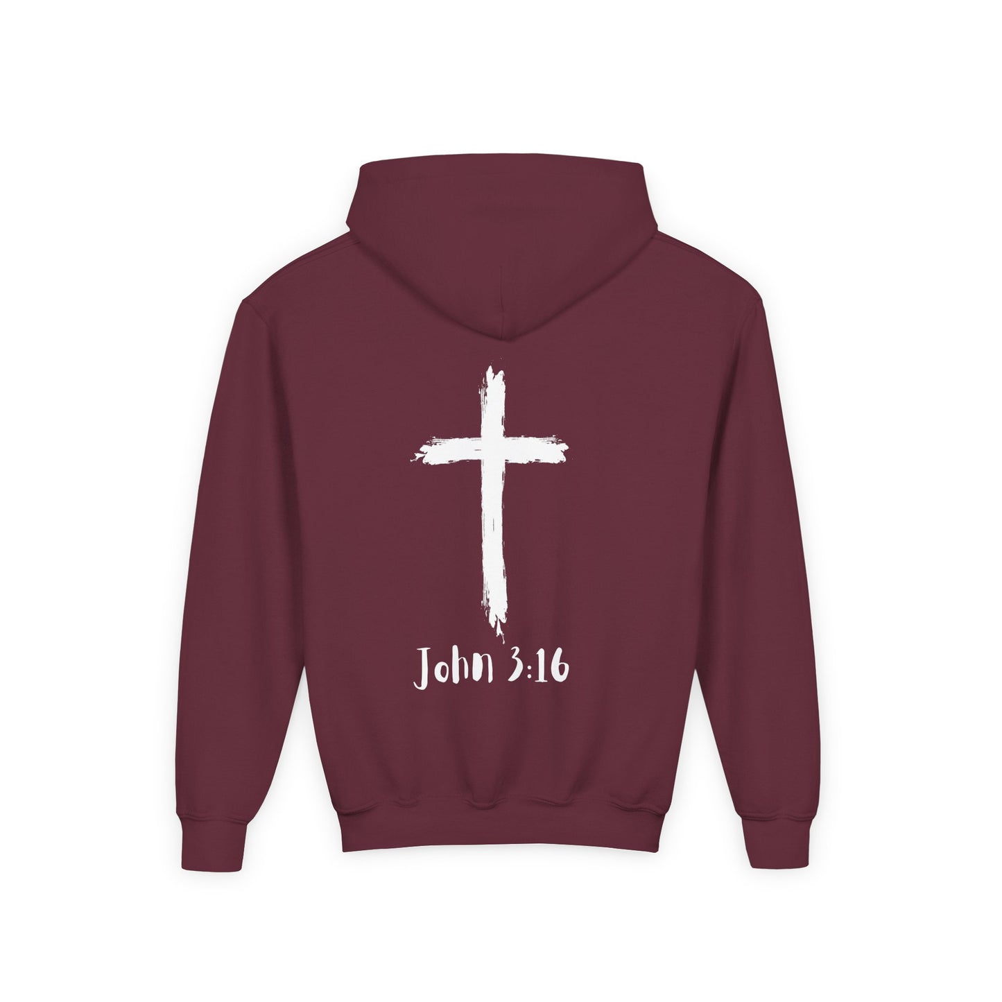 Thank you Jesus, John 3:16 Youth Heavy Blend Hooded Sweatshirt, Thank U Jesus Faith Hoodie, Christian Youth Apparel, Religious Gift for Teens, John 3:16 Inspired