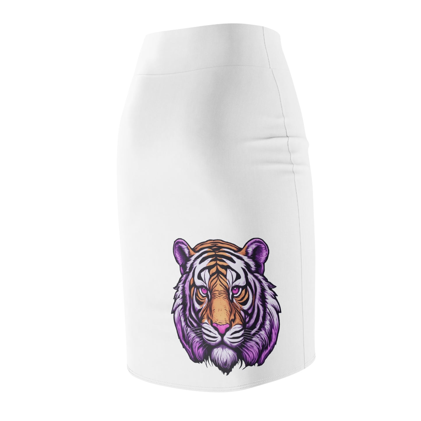 Fierce Purple Tiger Women's Pencil Skirt, Animal Print Skirt, Unique Fashion, Statement Piece, Casual Wear, Gifts for Her
