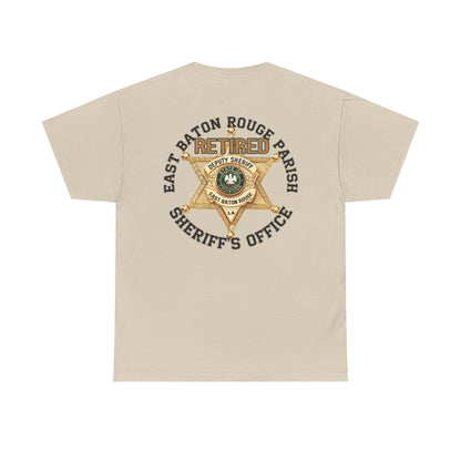 Pocket Front, Design on Back EBRSO Badge Retired Sheriff Heavy Cotton Tee, Unisex Tee, Law Enforcement Gift, Retirement Celebration T-shirt
