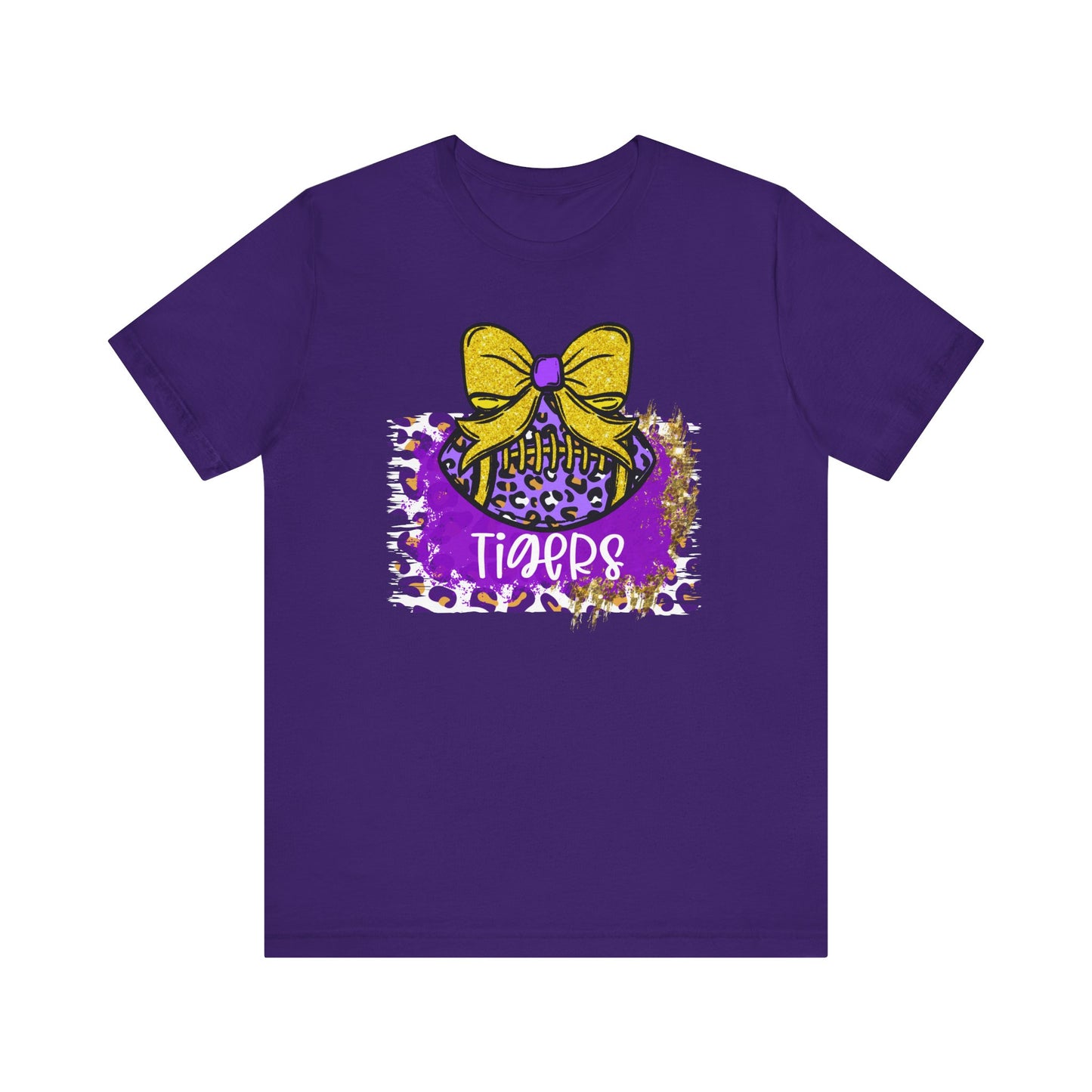 Tigers, Football, Animal Print, Glitter Bow, unisex tshirt tee