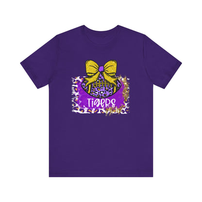 Tigers, Football, Animal Print, Glitter Bow, unisex tshirt tee
