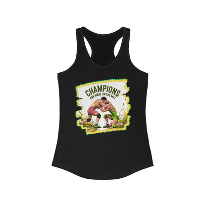 Green and Gold, Wrestling, Women's Racerback Tank - Perfect for Game Day, Workout, Casual Wear, Sports Events, Gifts