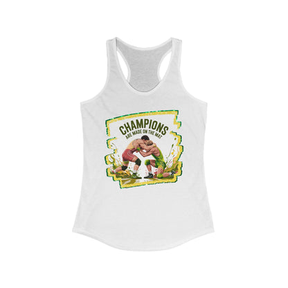 Green and Gold, Wrestling, Women's Racerback Tank - Perfect for Game Day, Workout, Casual Wear, Sports Events, Gifts