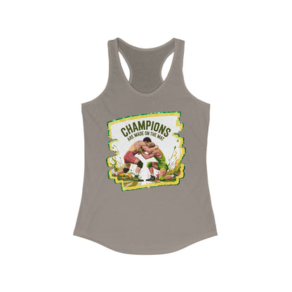 Green and Gold, Wrestling, Women's Racerback Tank - Perfect for Game Day, Workout, Casual Wear, Sports Events, Gifts