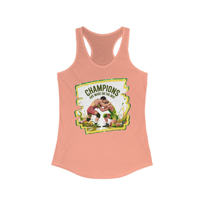 Green and Gold, Wrestling, Women's Racerback Tank - Perfect for Game Day, Workout, Casual Wear, Sports Events, Gifts
