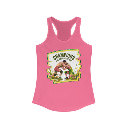 Green and Gold, Wrestling, Women's Racerback Tank - Perfect for Game Day, Workout, Casual Wear, Sports Events, Gifts