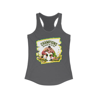 Green and Gold, Wrestling, Women's Racerback Tank - Perfect for Game Day, Workout, Casual Wear, Sports Events, Gifts