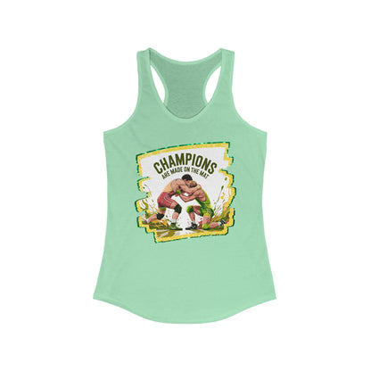 Green and Gold, Wrestling, Women's Racerback Tank - Perfect for Game Day, Workout, Casual Wear, Sports Events, Gifts