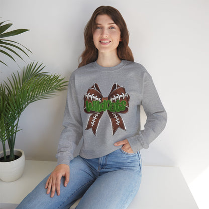 Wildcats Football, Bow Crewneck Sweatshirt, Cozy Unisex Sweatshirt, Perfect Gift for Birthdays, Casual Wear, Wildcat Theme Apparel, Walker, La WHS, WJH
