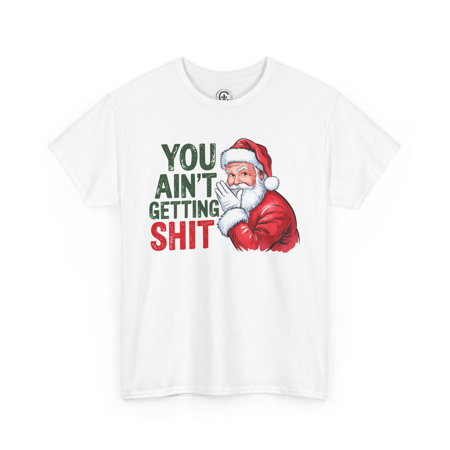 Funny Christmas Tee - Unisex Heavy Cotton Shirt - Holiday Humor, Gift for Grumpy Friends, Santa Design, Casual Wear, Christmas Party