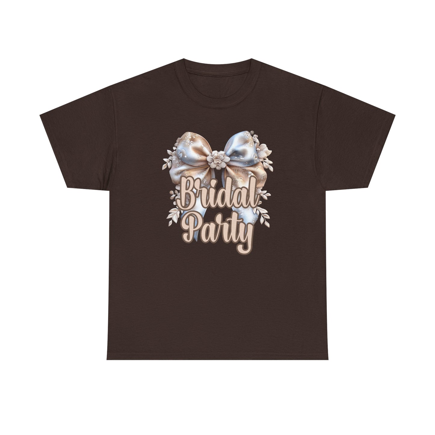 Bridal Party Bow Unisex Heavy Cotton Tee, Wedding Gift, Bridal Shower Tee, Engagement Outfit, Bachelorette Party Apparel