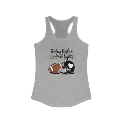 Friday Night Lights, Football, Women's Racerback Tank Top, Perfect for Game Day, Sports Events, Tailgating, and Everyday Wear