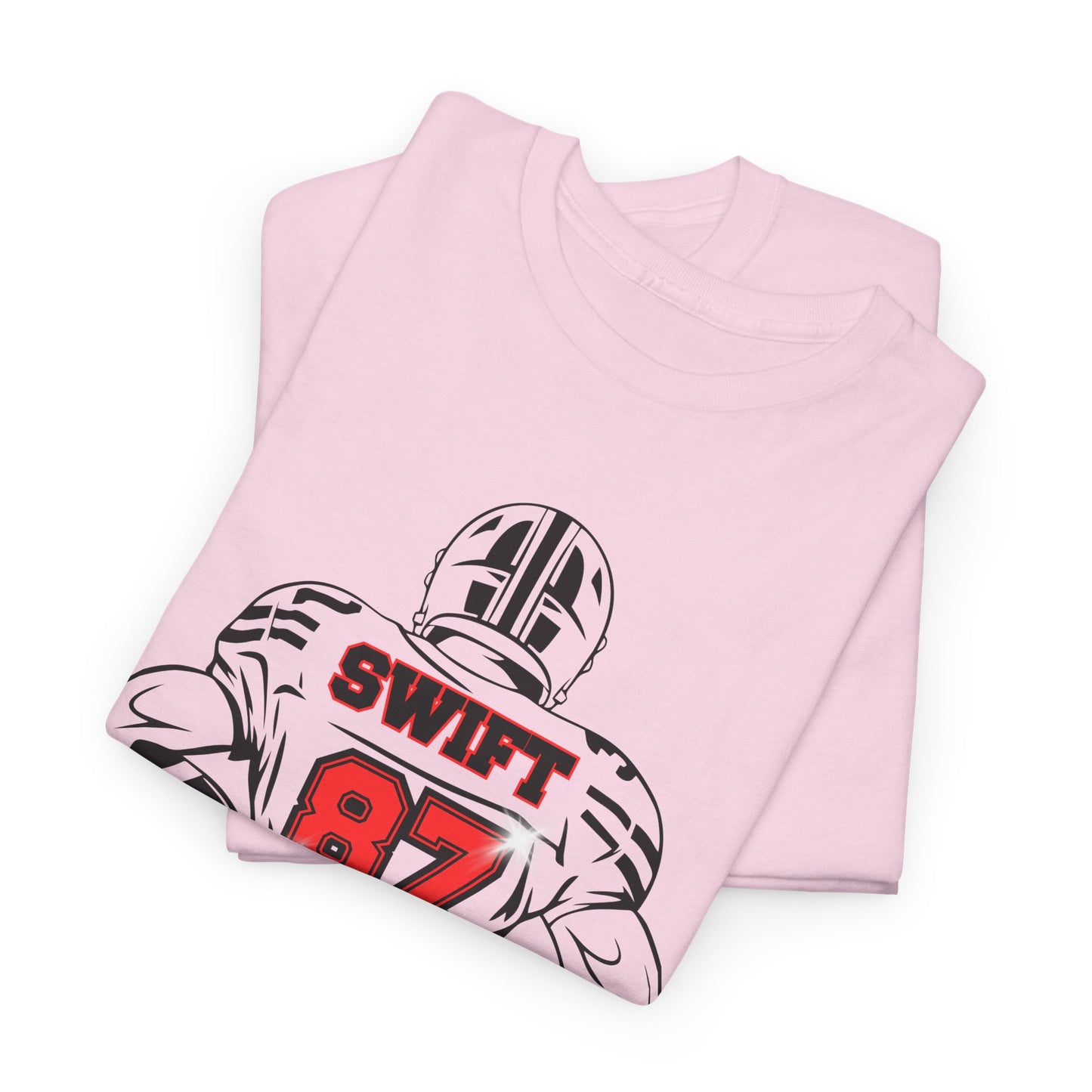Swift 87 Unisex Heavy Cotton Tee, Football Fan Shirt, KC Chiefs, Kelce, Swiftie, Engaged