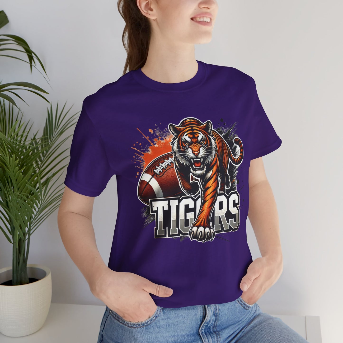 Tigers Football Tee - Unisex Short Sleeve Shirt, Sports Fan