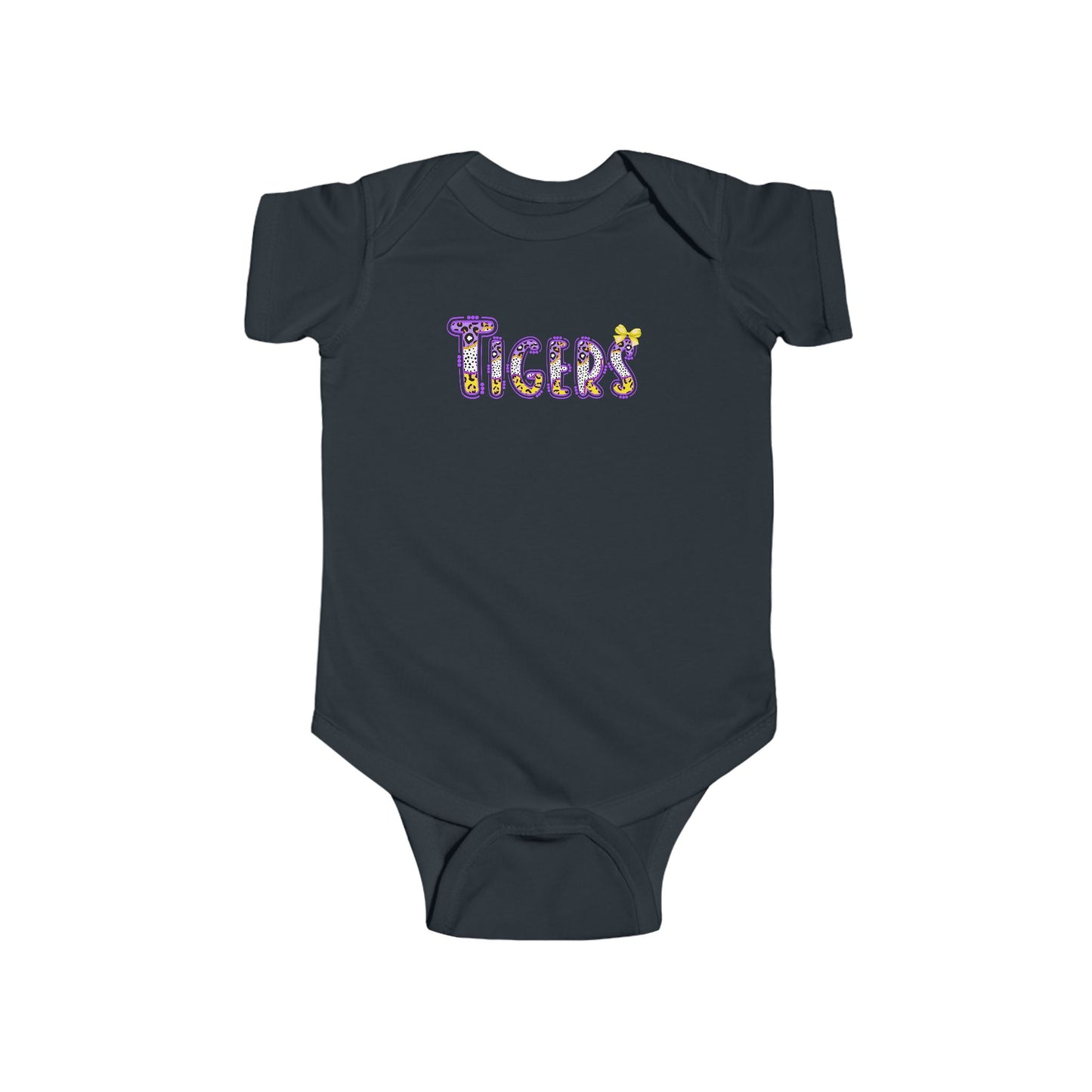 Tigers Purple and Gold, Cute Infant Bodysuit
