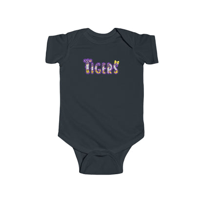 Tigers Purple and Gold, Cute Infant Bodysuit