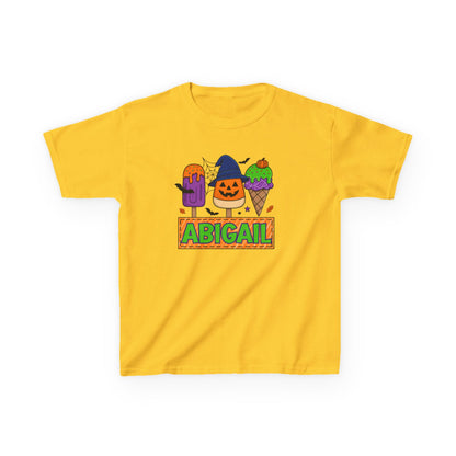 Personalized Kids Halloween Tee, Spooky T-Shirt, Custom Name Shirt, Fun Fall Apparel, Kids Costume Top, Halloween Gift Idea, Trick or Treat Wear