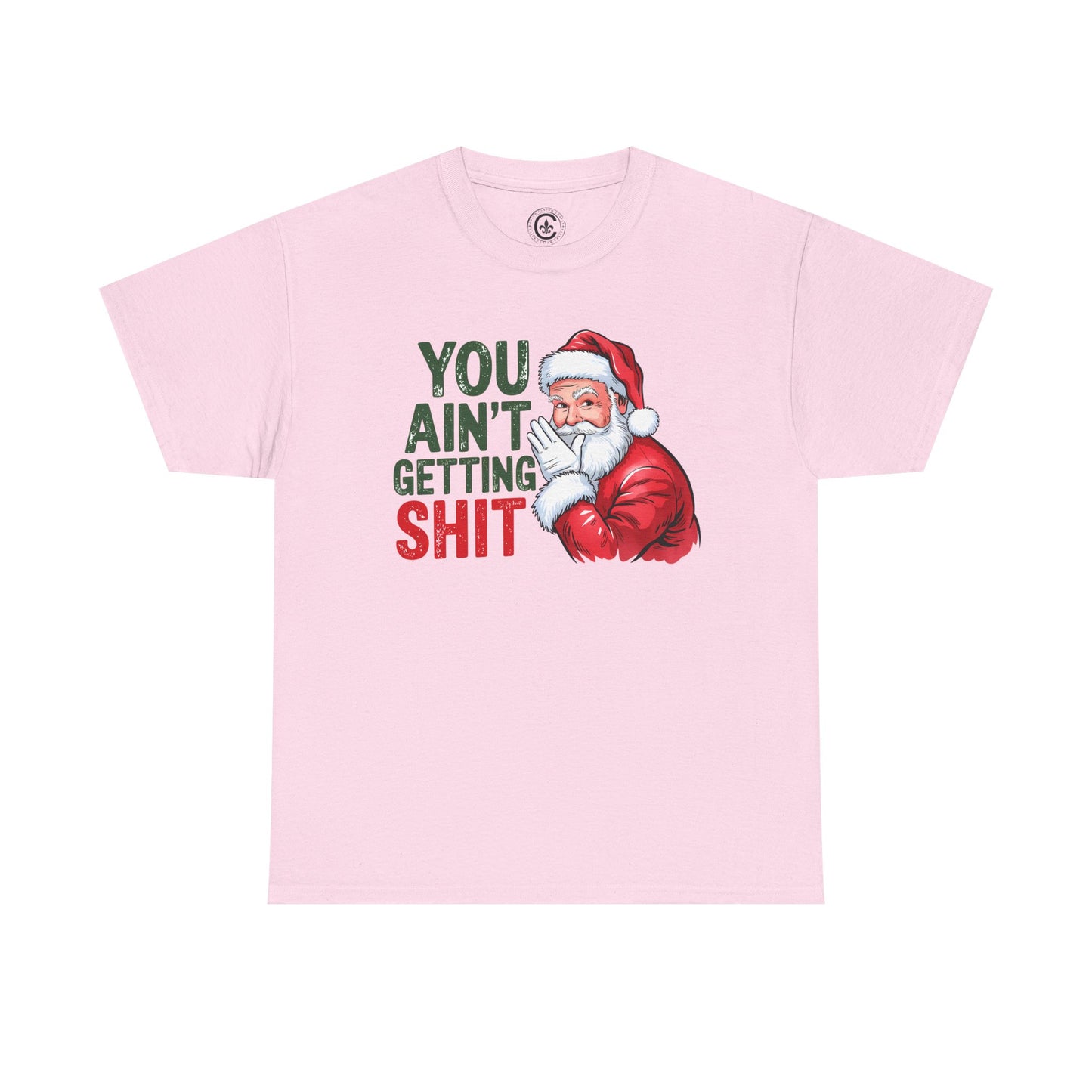 Funny Christmas Tee - Unisex Heavy Cotton Shirt - Holiday Humor, Gift for Grumpy Friends, Santa Design, Casual Wear, Christmas Party