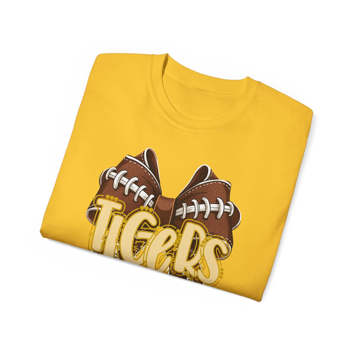 LSU Gold Day,  Football bow, Tigers, Tee, Cute Football T-Shirt, Gift for Sports Lovers, Unique Football Apparel, Casual Everyday Wear