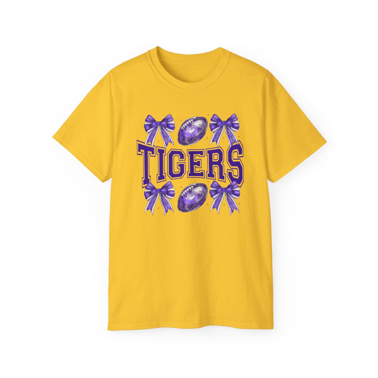 LSU Gold Day, Tigers, Bows, Football Tee, Cute Football T-Shirt, Gift for Sports Lovers, Unique Football Apparel, Casual Everyday Wear