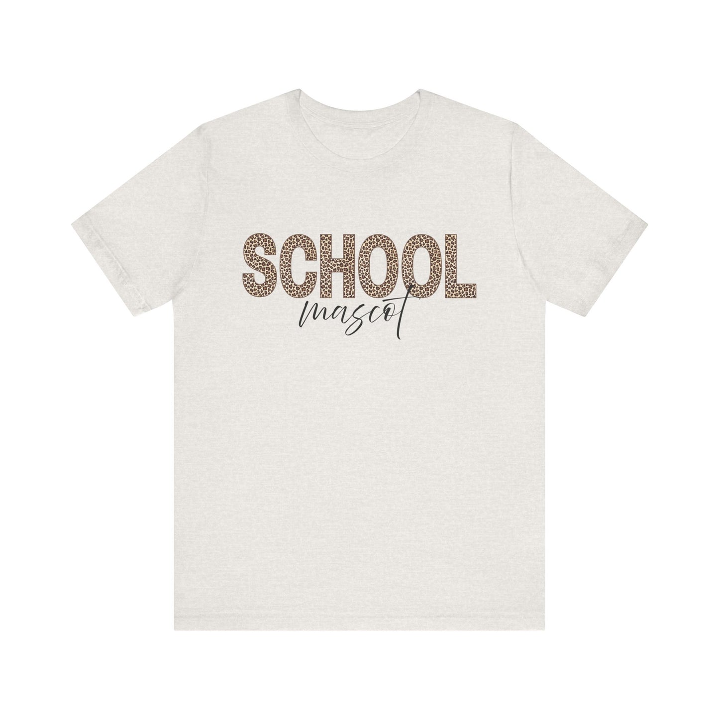 Leopard Custom School and Mascot School Spirit Tee | Unisex Short Sleeve T-Shirt for Back to School, Teachers, Students, Graduation, School Events
