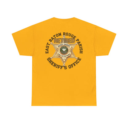 Pocket Front, Design on Back EBRSO Badge Retired Sheriff Heavy Cotton Tee, Unisex Tee, Law Enforcement Gift, Retirement Celebration T-shirt