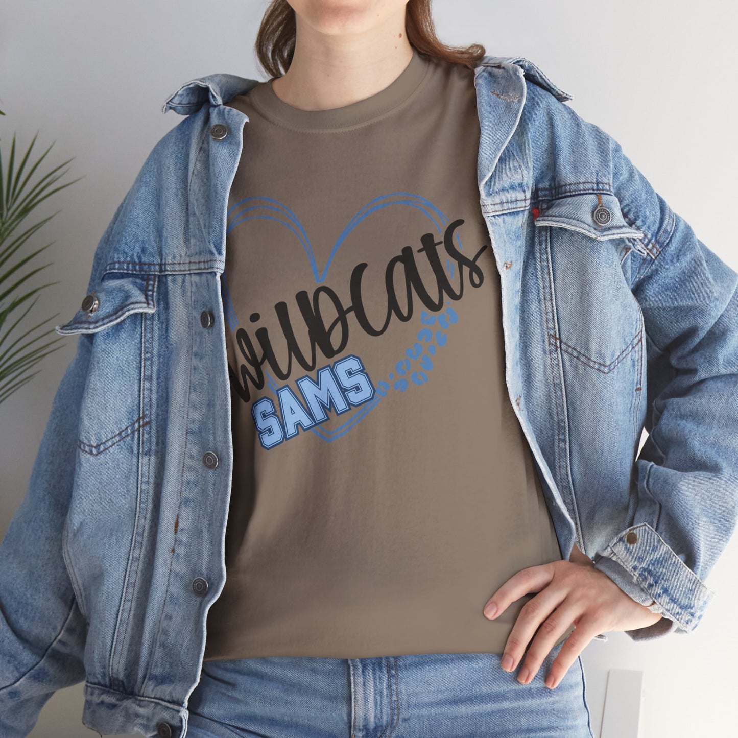 SAMS Wildcats Love Unisex Tee, Cute Cotton Shirt, School Spirit Apparel, Family Gatherings, Casual Wear, Gift for Students, Personalized Designs