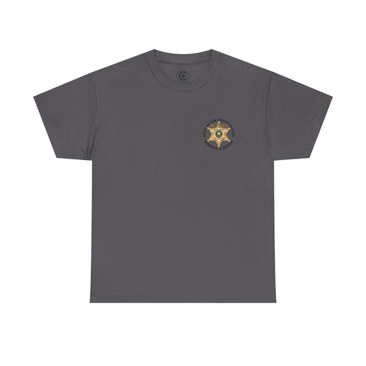 Pocket Front, Design on Back EBRSO Badge Retired Sheriff Heavy Cotton Tee, Unisex Tee, Law Enforcement Gift, Retirement Celebration T-shirt