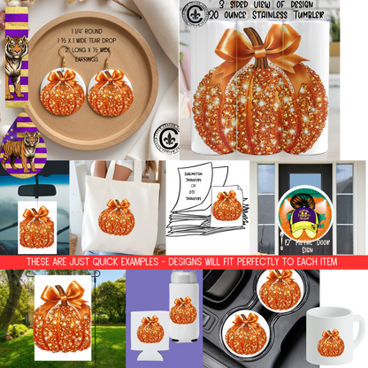 Orange, Glitter, Glitzy Pumpkin