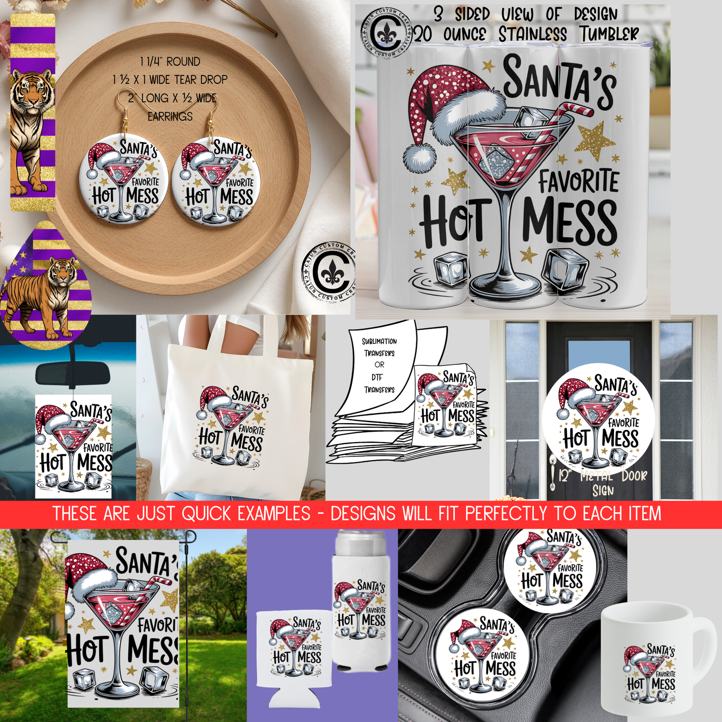 Santa's Favorite Hot Mess with alcohol Glass